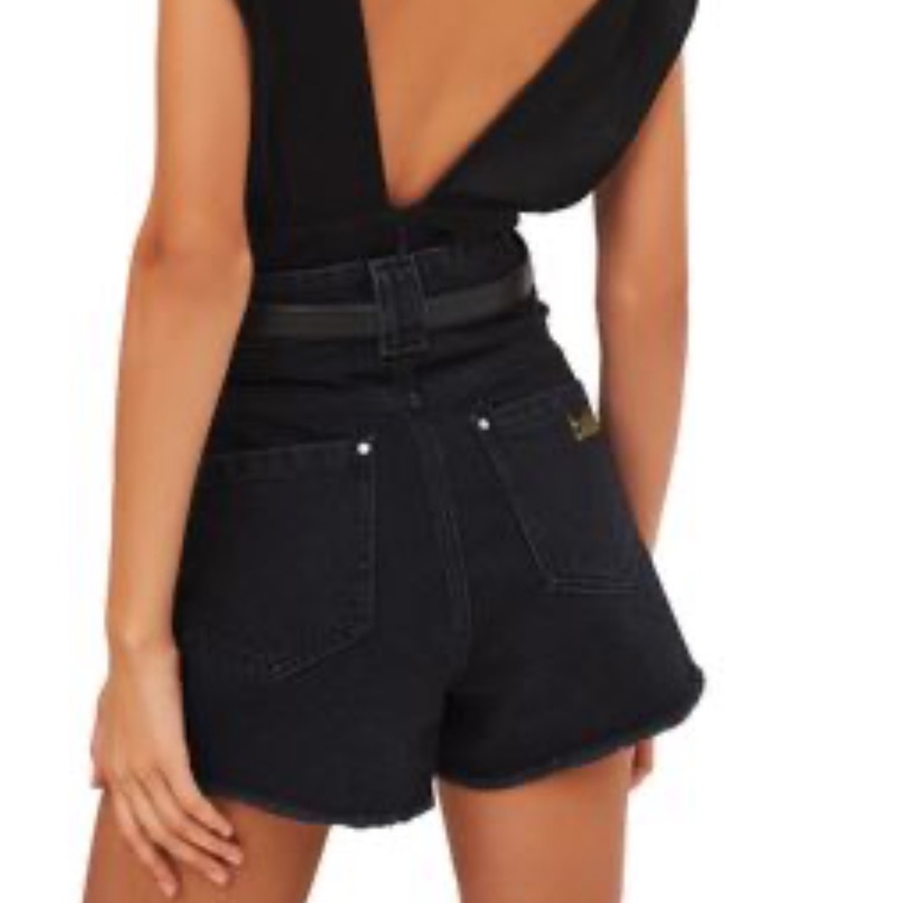 ba&sh “David Short” black jean cutoff shorts size 0 - Picture 3 of 9